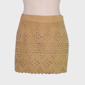 Boutique XXI Faux Suede Laser Cut Scalloped Mini‎ Skirt